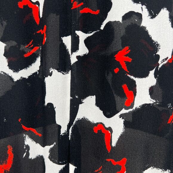 A.L.C. Dress Womens 0 Silk Dark Floral Swing Asymmetrical Hem Midi Career‎ - Picture 8 of 8